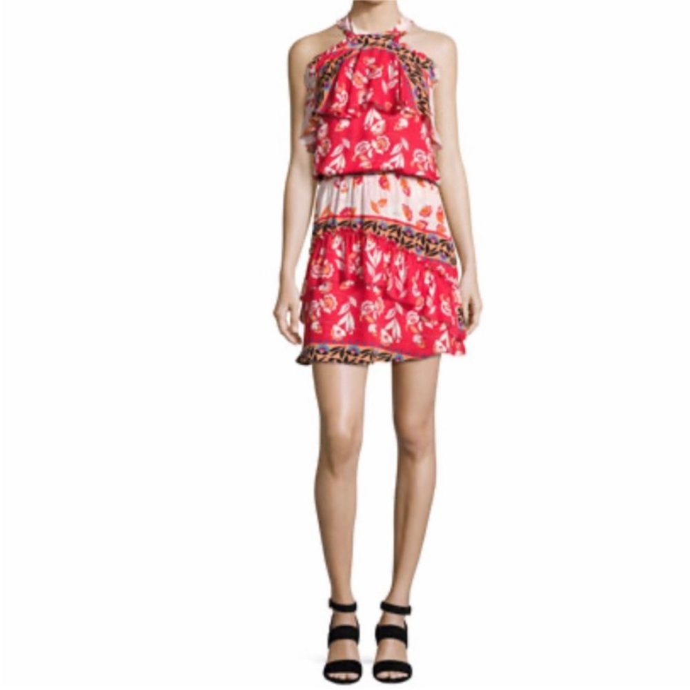 NWT Parker 100% Silk Trisha Popover Floral Silk Mini Dress Size 4